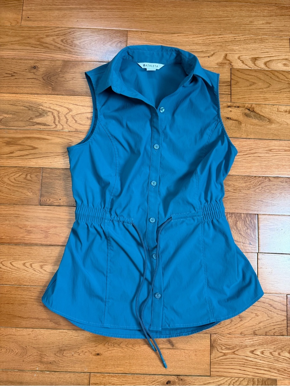Athleta Levitate Poplin Button-Up Sleeveless Top NWOT